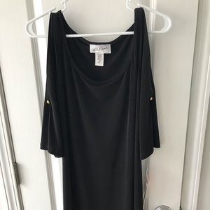 Black open sleeve dress